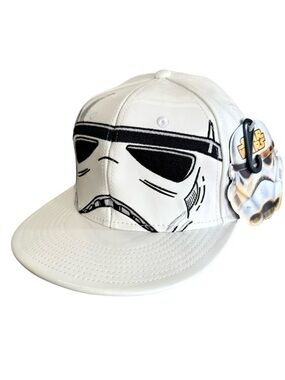 Star Wars Storm Troopers Adult Vinyl Snapback Hat White & Black Disney Lucasfilm